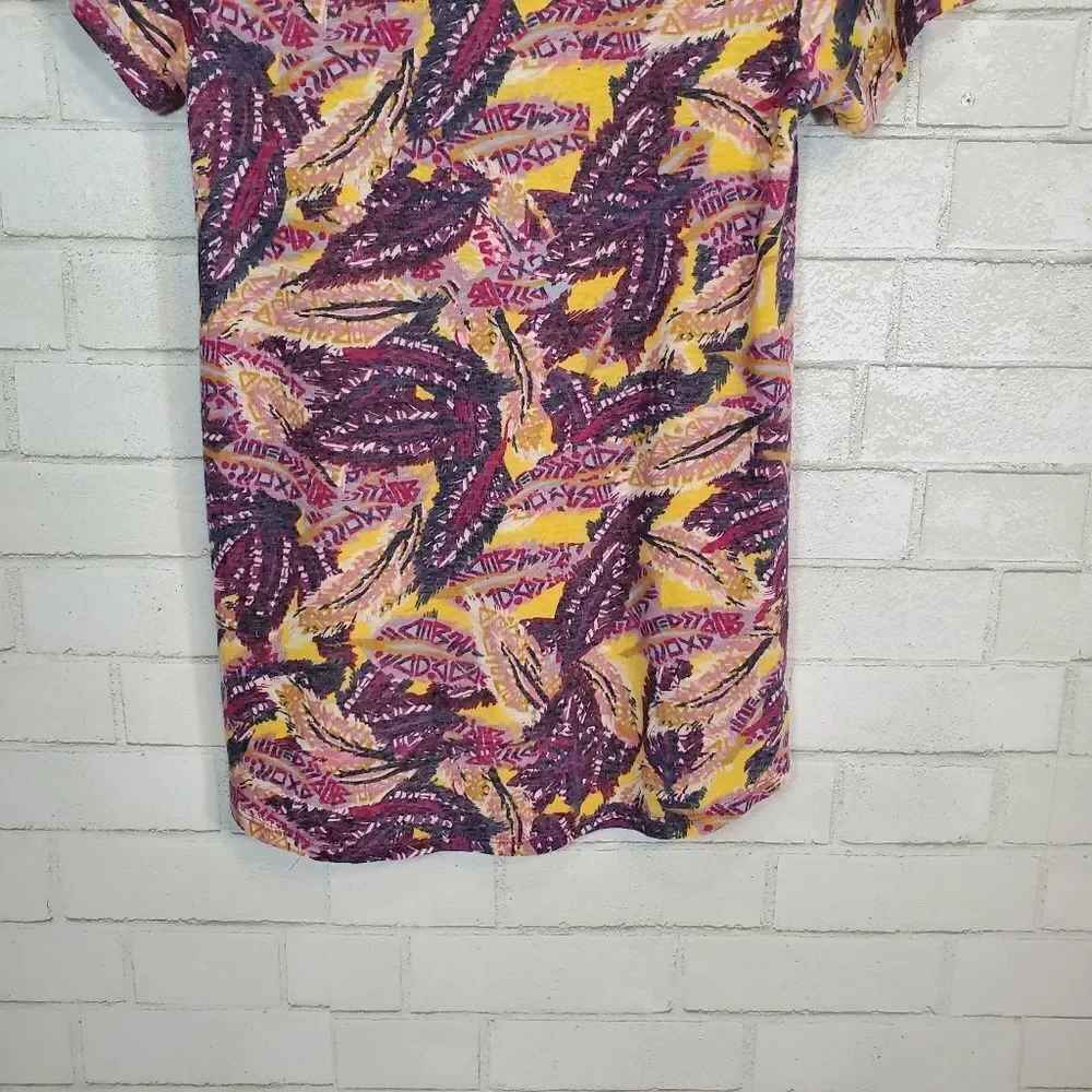 LuLaRoe purple and yellow graphic tee